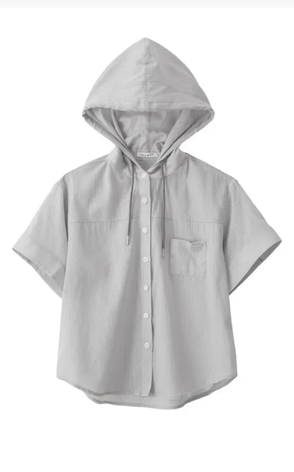 탠스댄스 시스루 후드 셔츠 그레이 상품이미지1