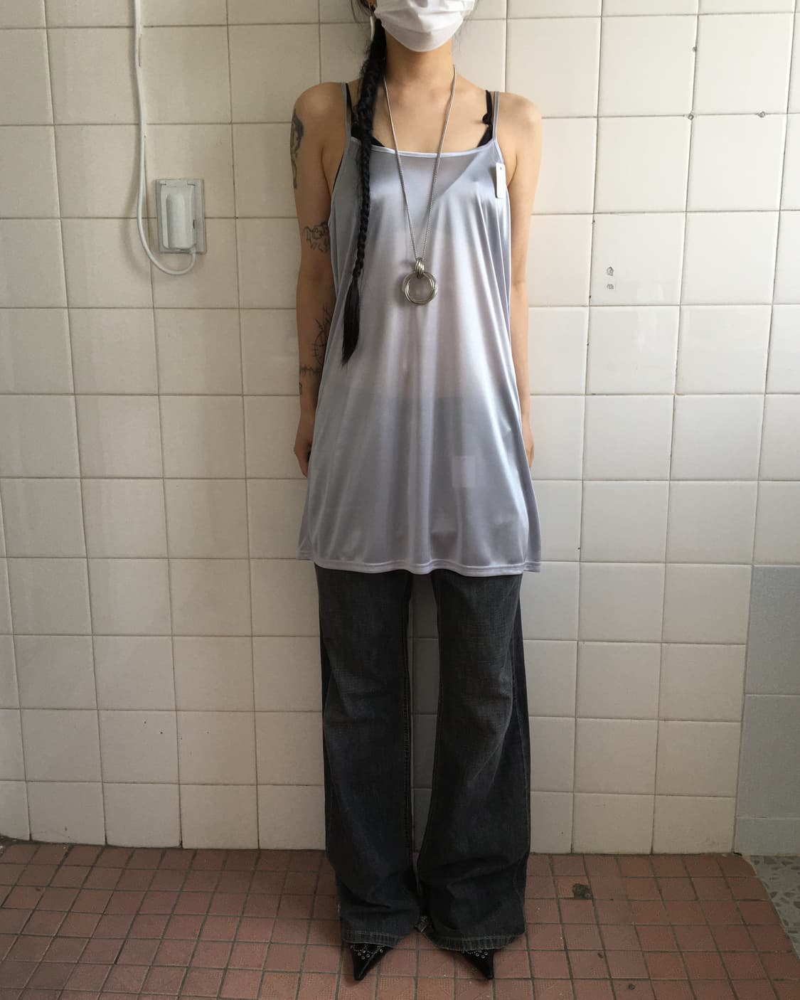 Glossy sliver mood sleeveless 상품이미지4