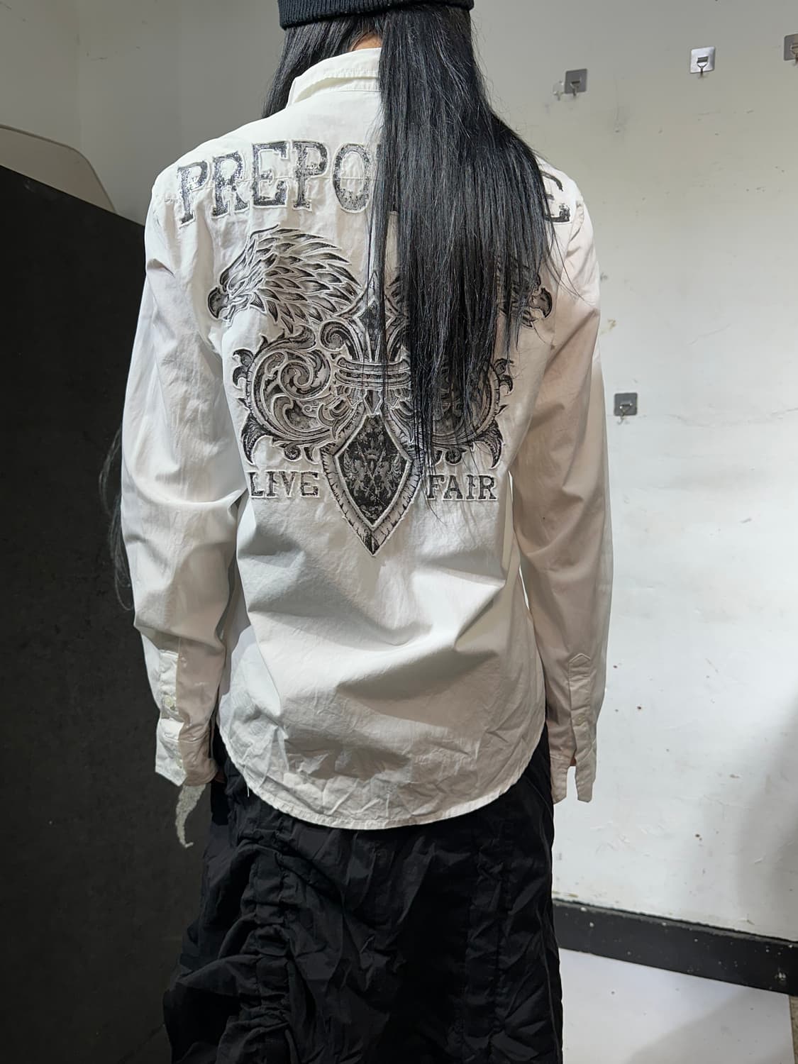 JPN Prepotente 화이트 고딕 자수 셔츠 자켓 M 상품이미지5