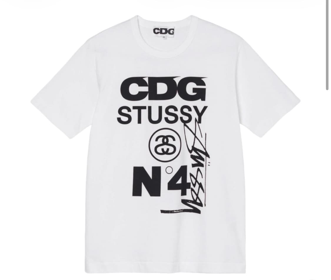 스투시 꼼데가르송 티셔츠 화이트 XL 상품이미지1