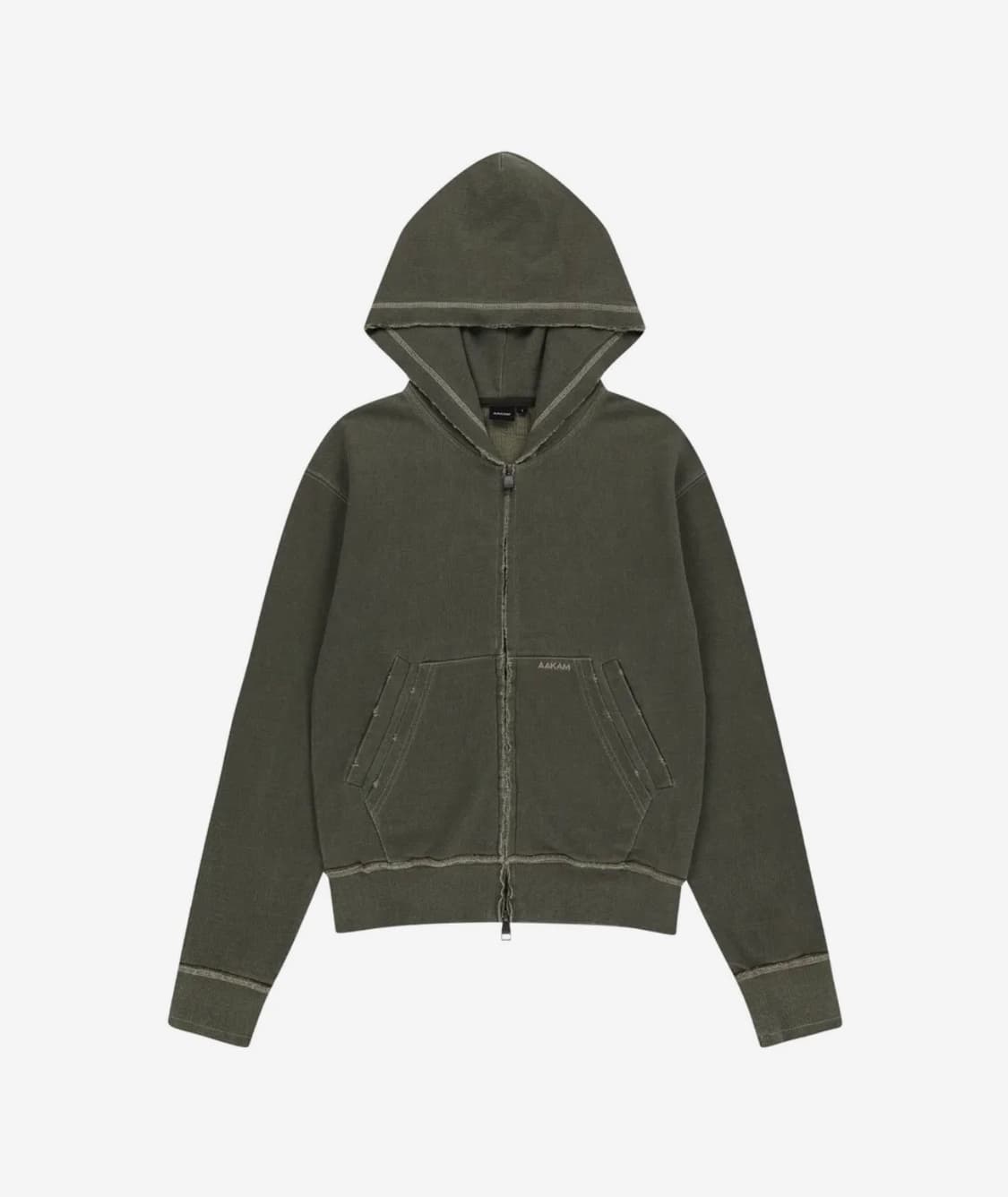 아캄 후드집업 카키 vintage damaged zip-up hoodie 상품이미지1