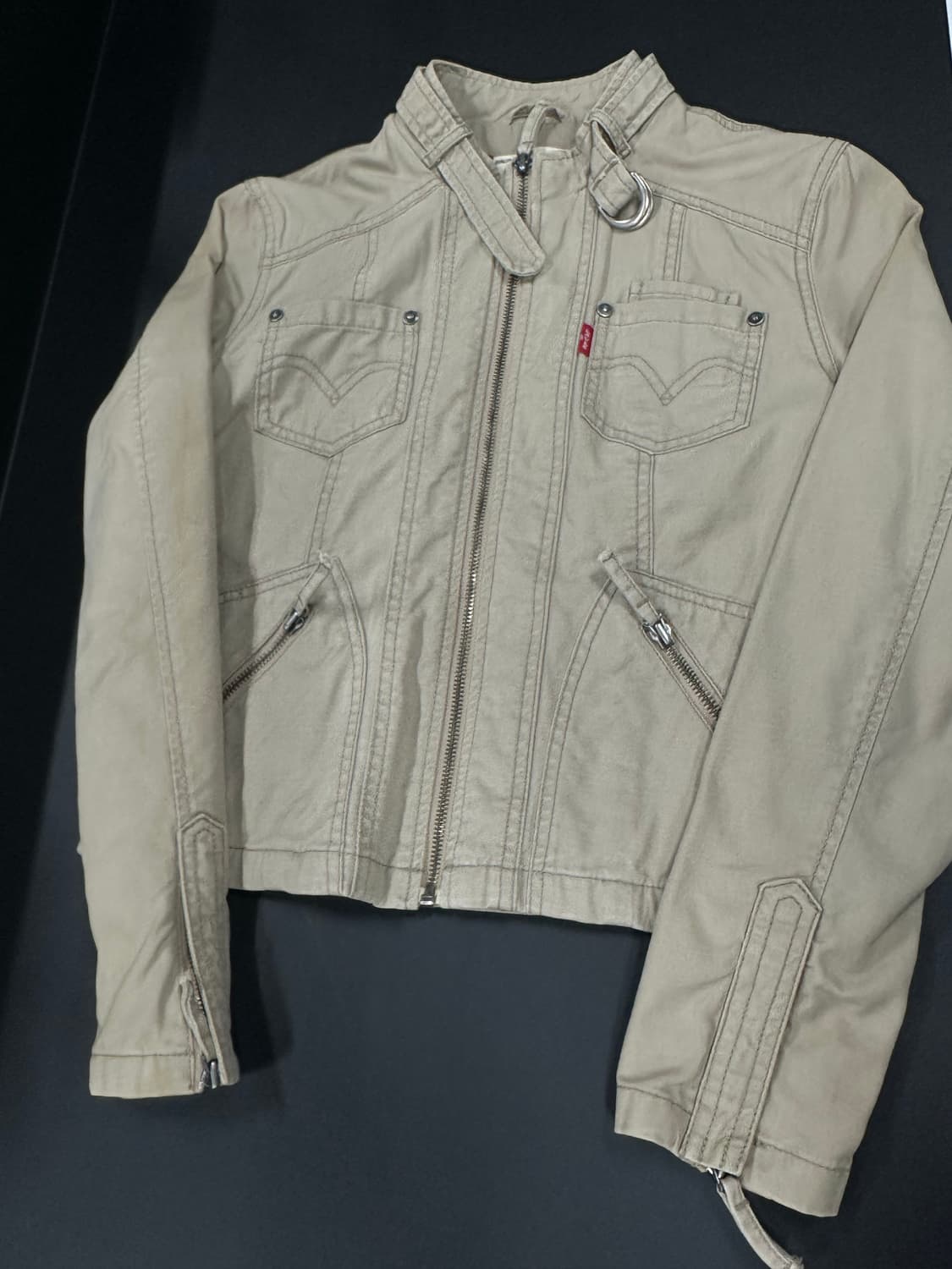 리바이스 베이지 코튼 바이커 자켓 상품이미지4