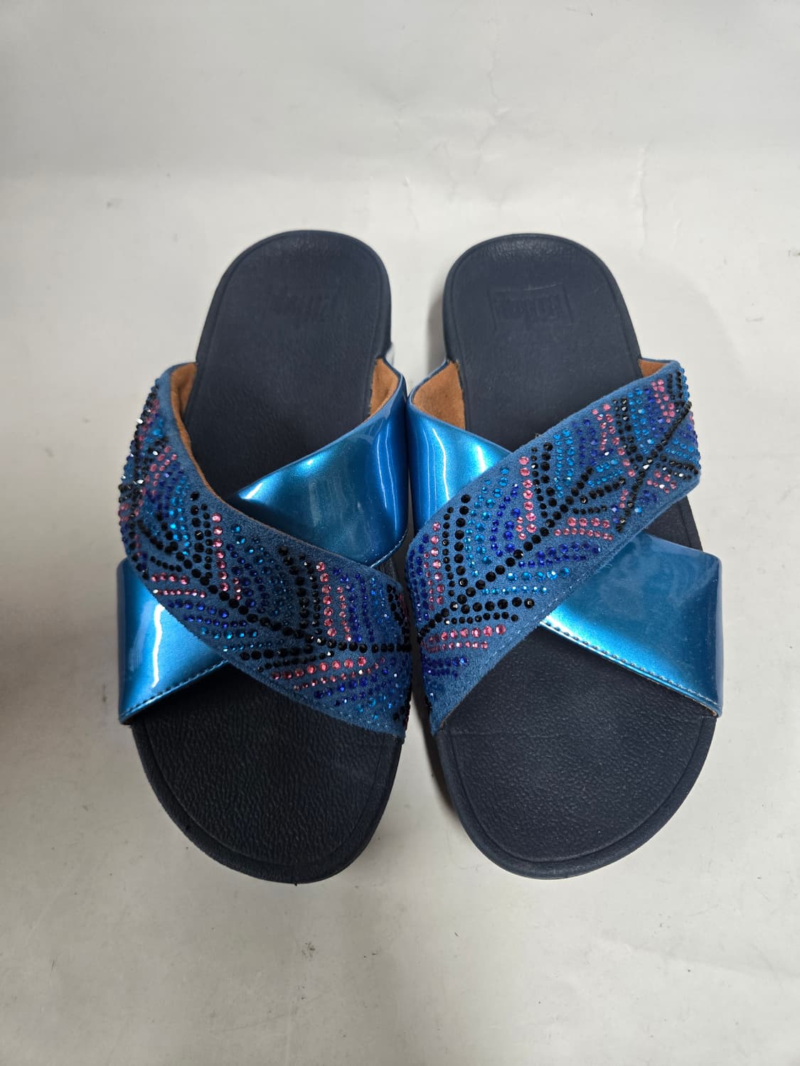 핏플랍 여성 샌들 블루 큐빅 장식 235mm 상품이미지2