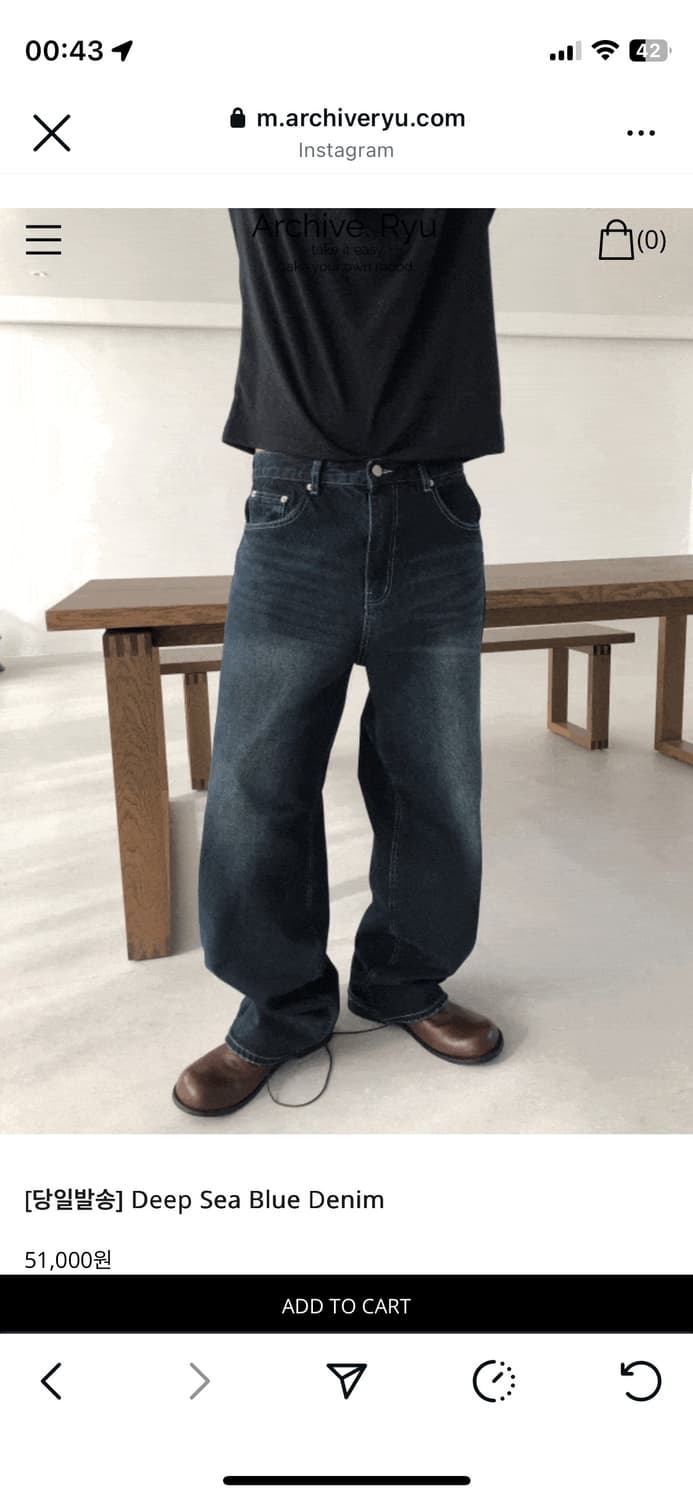 아카이브 류 블루 데님 상품이미지4