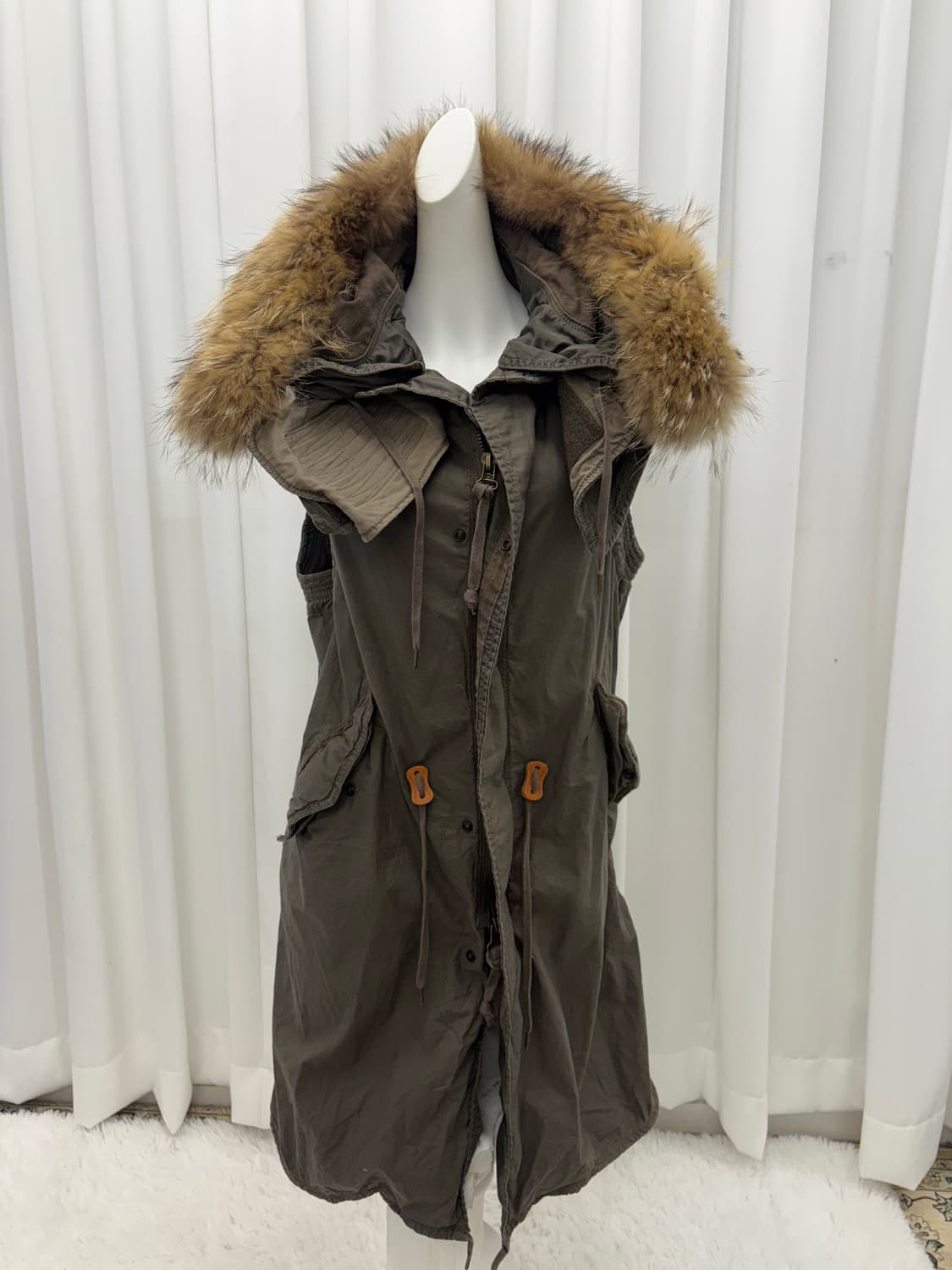 고아 퍼 후드 베스트 상품이미지1