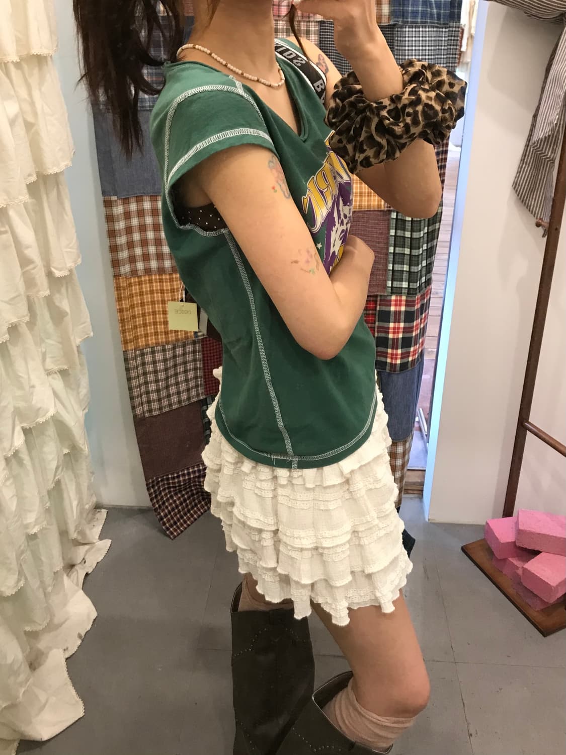 히스테릭글래머 그린 스티치 반팔티 상품이미지6