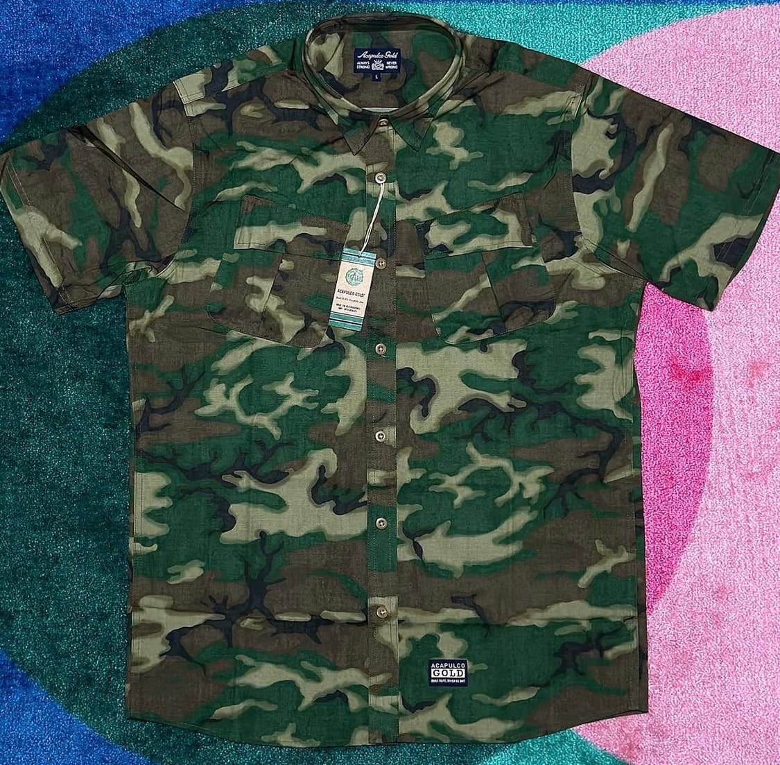 아카풀코 골드 카모 패턴 버튼 셔츠 상품이미지1