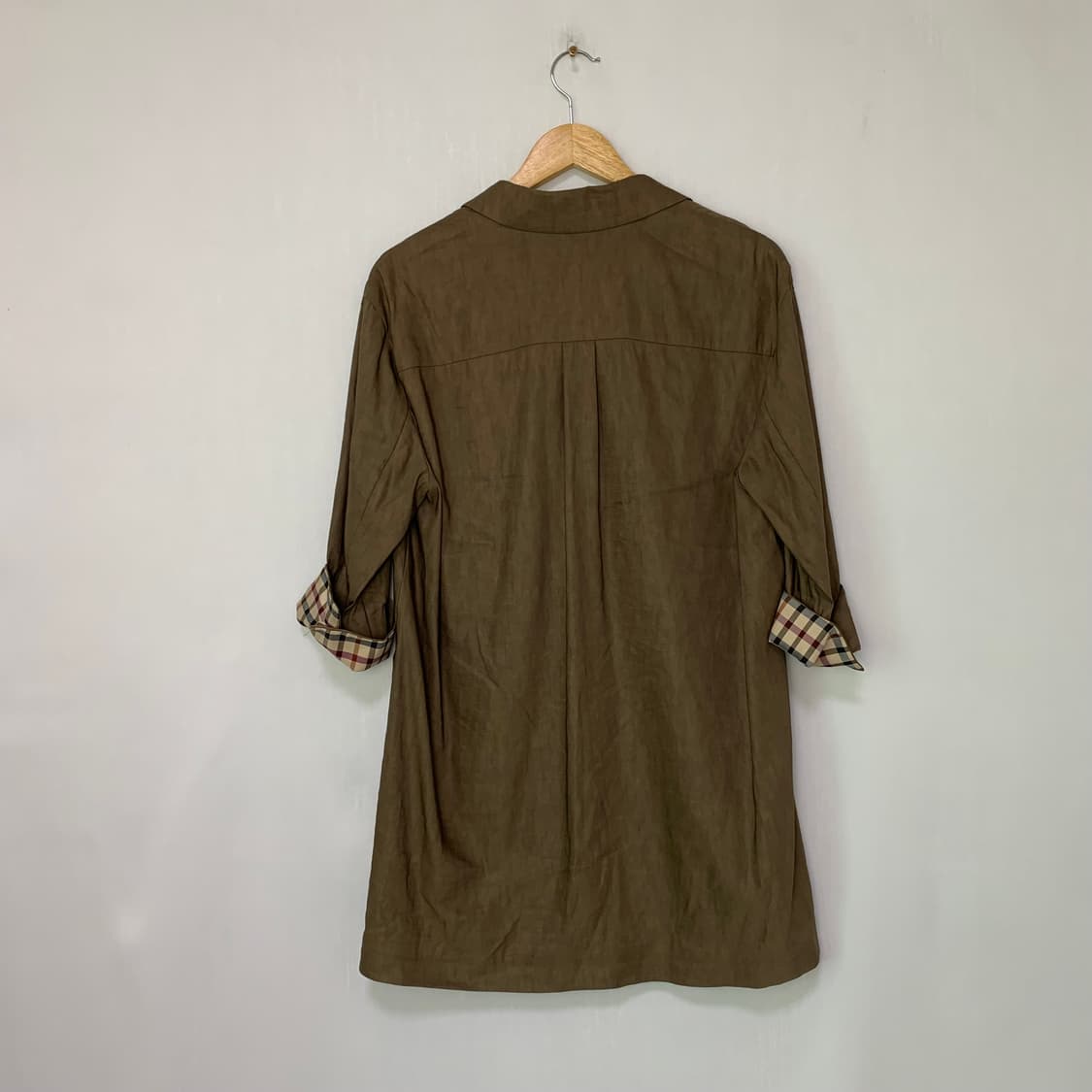 닥스 빈티지 체크 안감 하프 린넨 코트 7부 여름 여성 자켓 상품이미지6