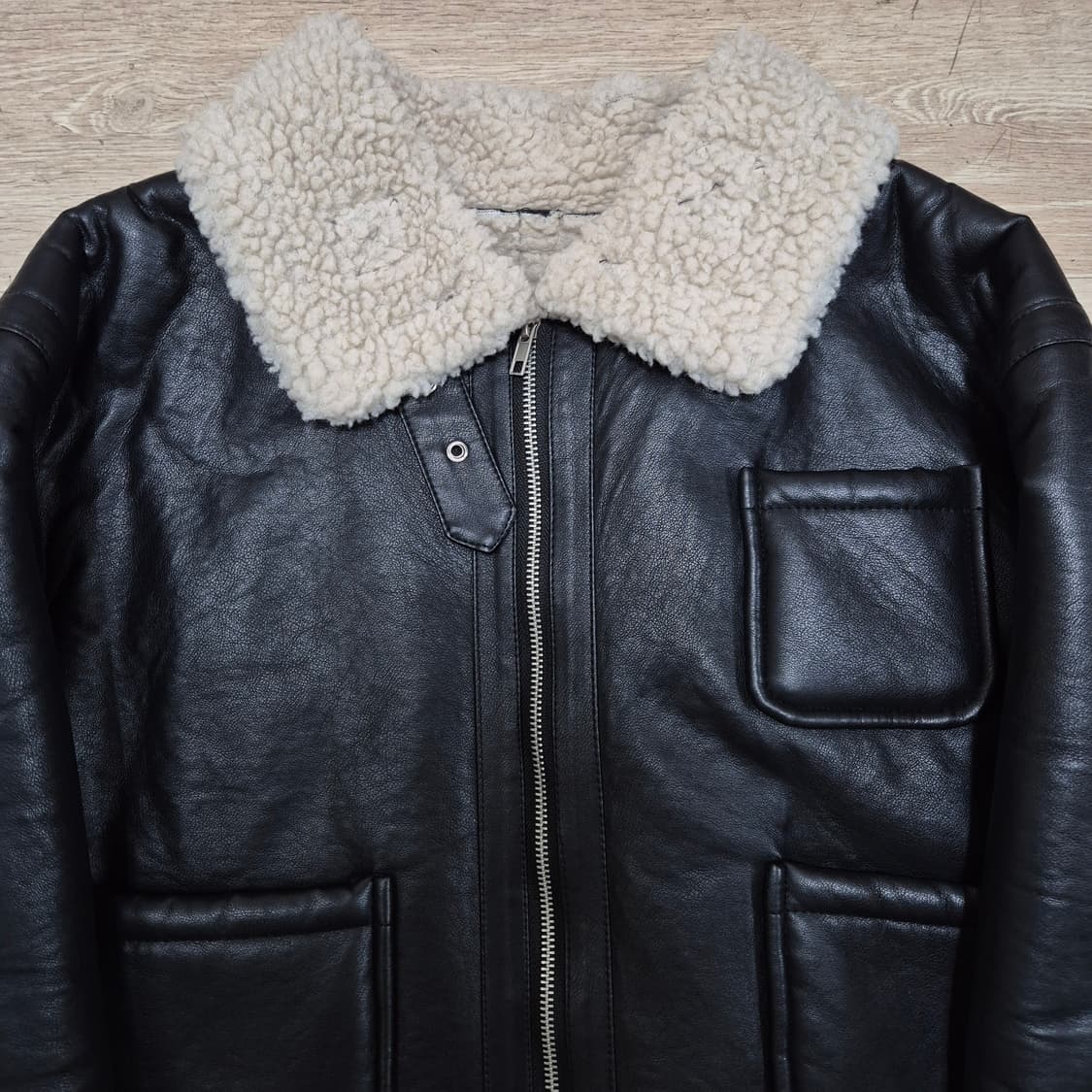 여성 레더 양털 크롭 무스탕 가죽자켓 FREE 상품이미지2