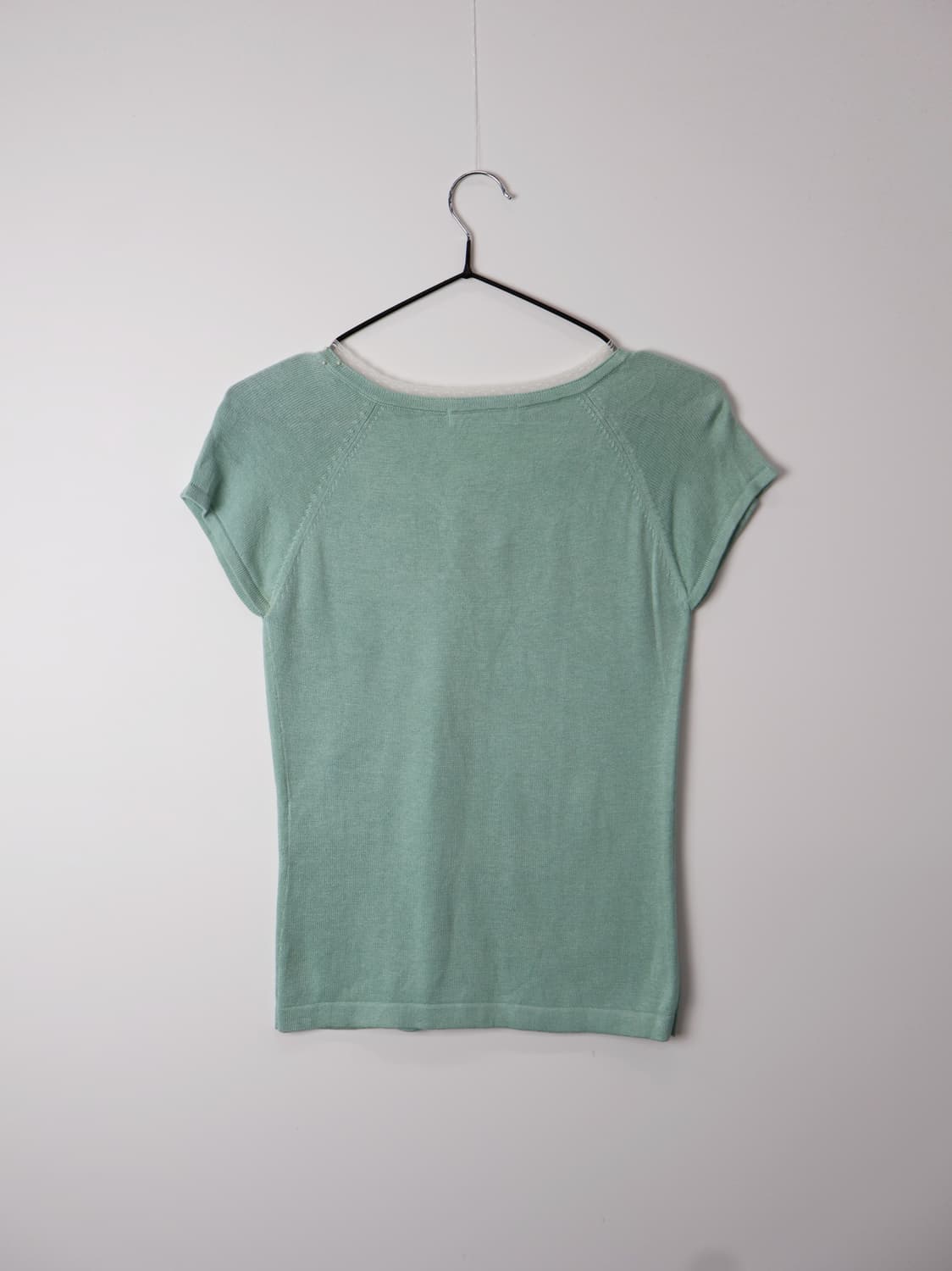 Jpn Mint Lace Trim Pearl Button Knit Top 상품이미지5