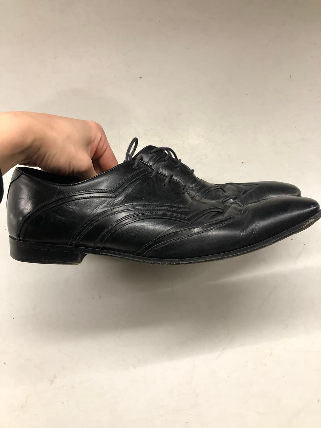 Prada 스퀘어토 더비슈즈 UK8.5 상품이미지6