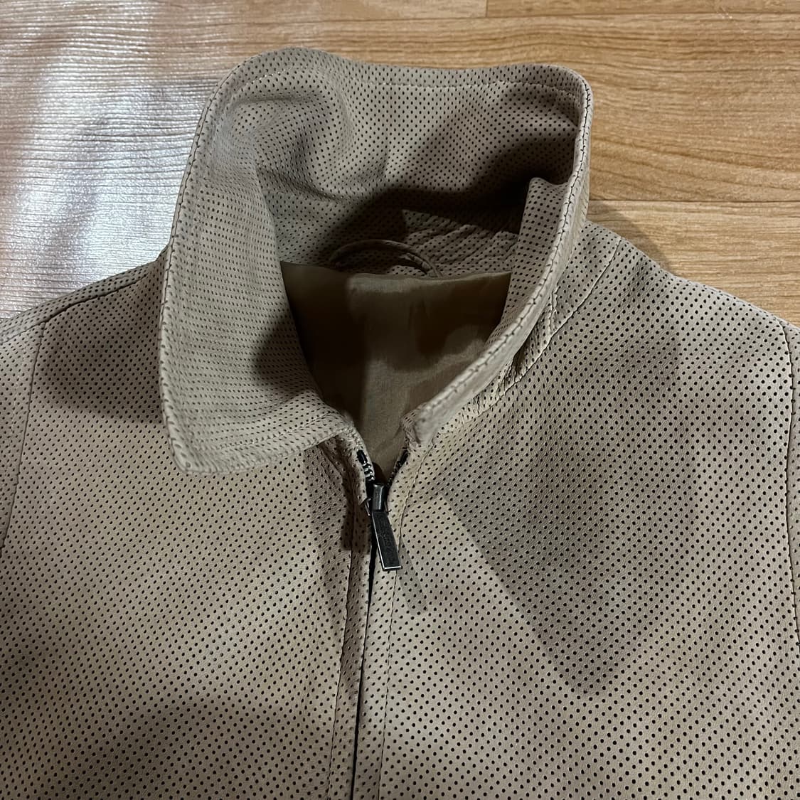 [100] 에르메네질도 제냐 펀칭 가죽자켓 상품이미지3