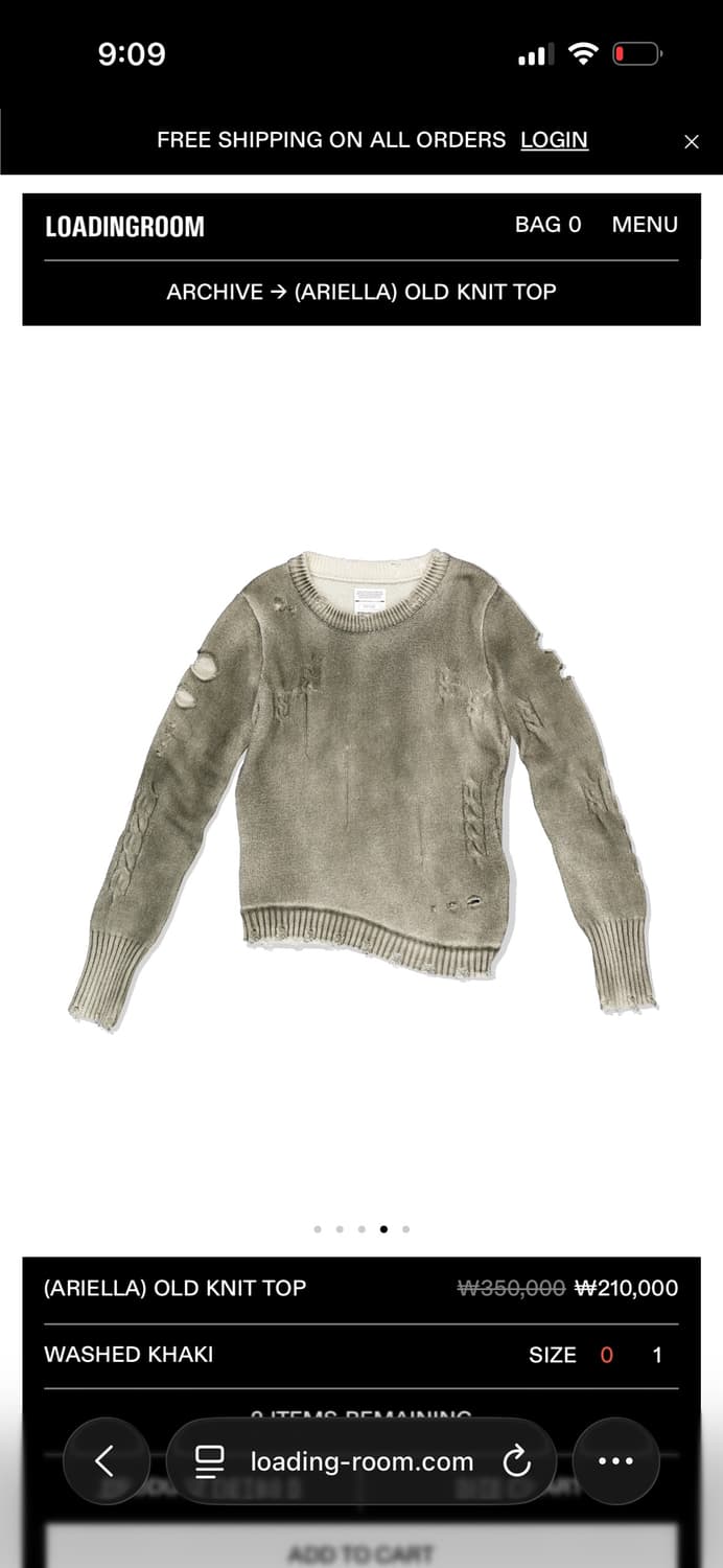 (ARIELLA) OLD KNIT TOP - WASHED KHAKI 상품이미지4