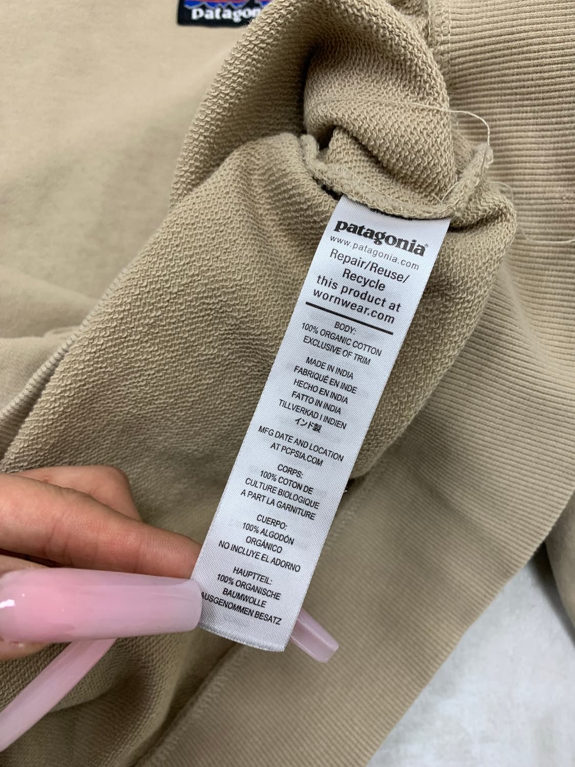 파타고니아 베이지 맨투맨 #712 상품이미지4