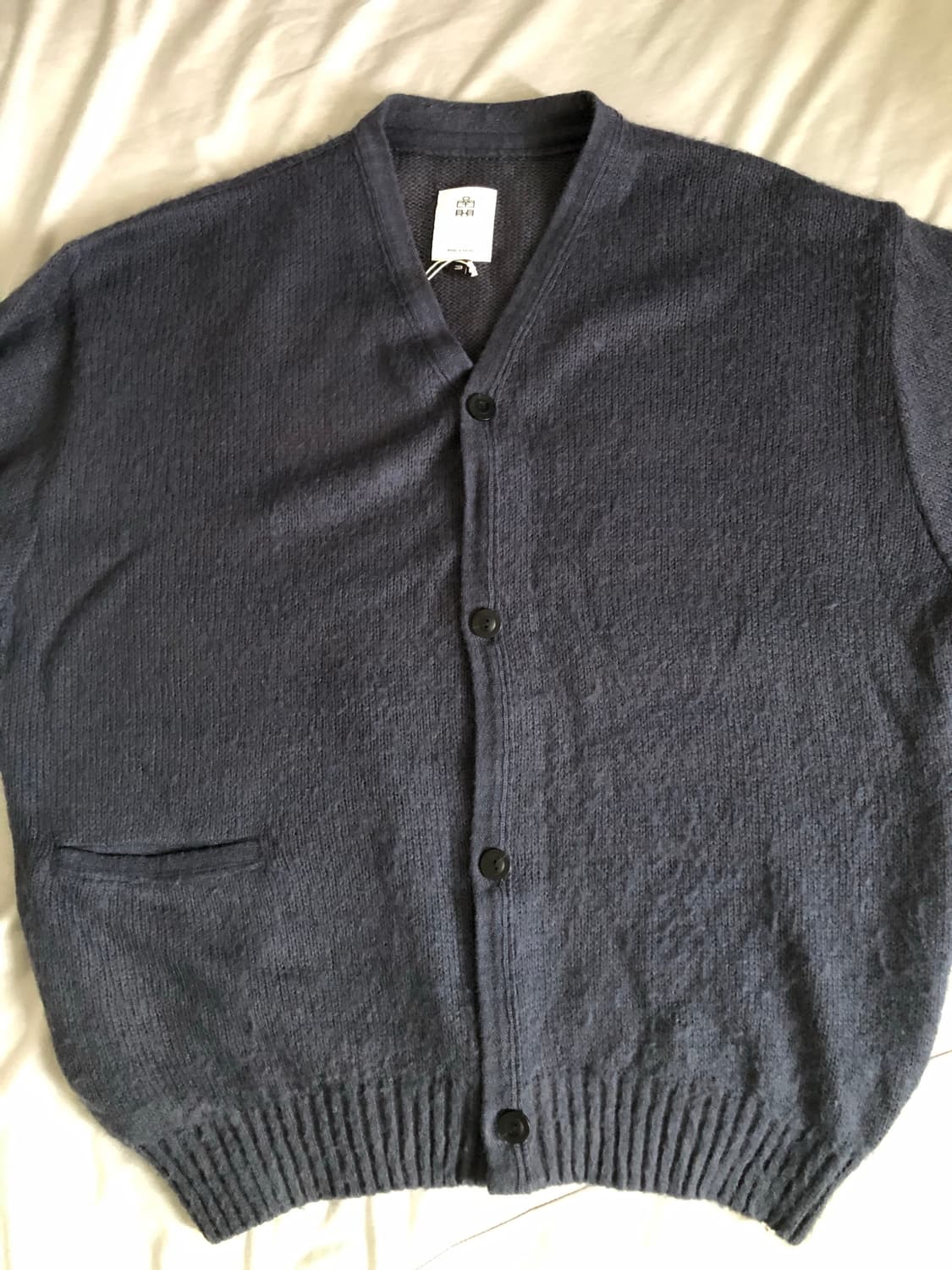 3) 폴리테루 라이트 모헤어 가디건 딥블루 상품이미지3