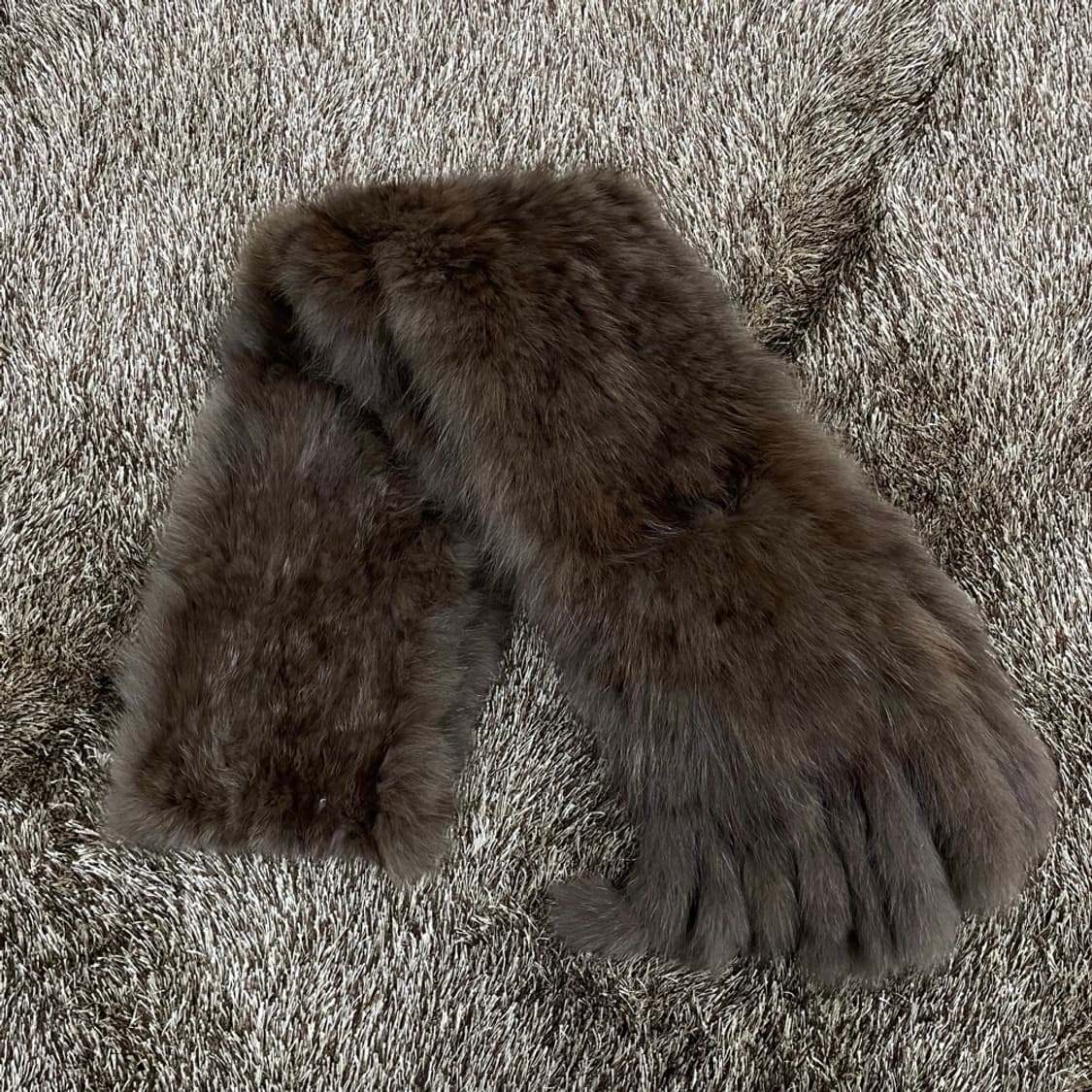 브라운 리얼퍼 무드 포켓 머플러 목도리 상품이미지1