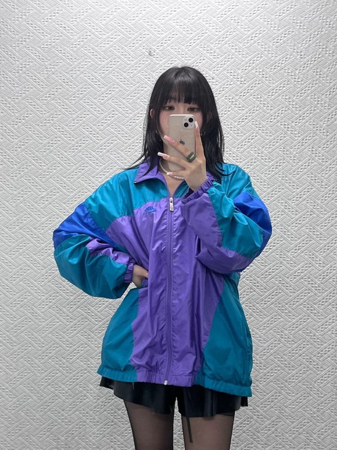 나이키 빈티지 올드스쿨 레트로 90s 배색 바람막이 자켓 L C12439 상품이미지1