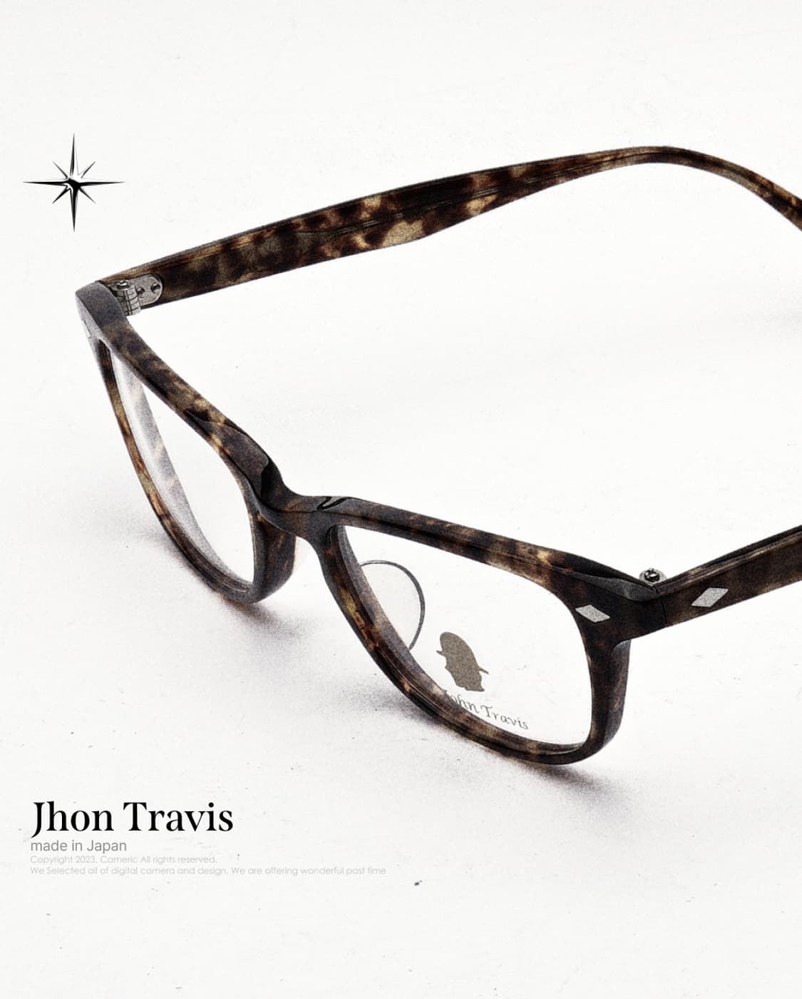 (Made in Japan)Jhon Travis🤎호피 뿔테 빈티지 안경 상품이미지1