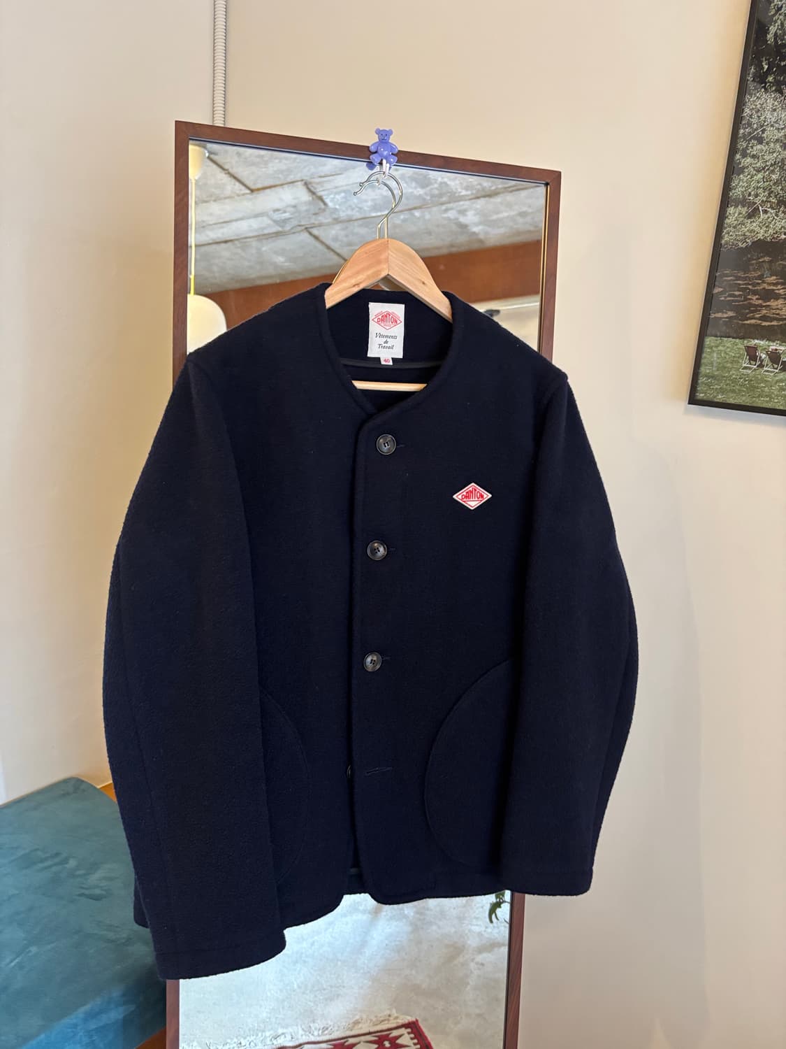 단톤 네이비 카라리스 울 자켓 상품이미지1