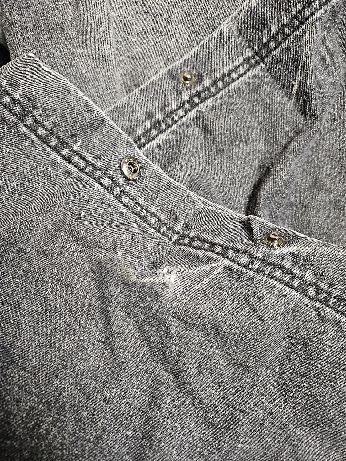 애티튜드 애티튜드 커브드 워싱 와이드 데님 팬츠 (블랙) 상품이미지4