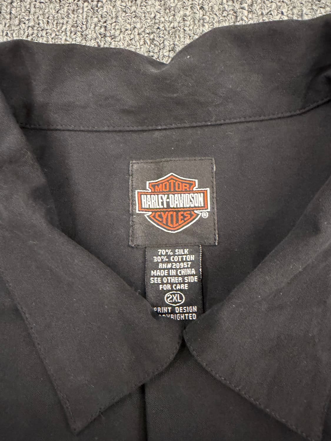 2XL) 할리데이비슨 빈티지 네바다 자수 반팔 셔츠 상품이미지2