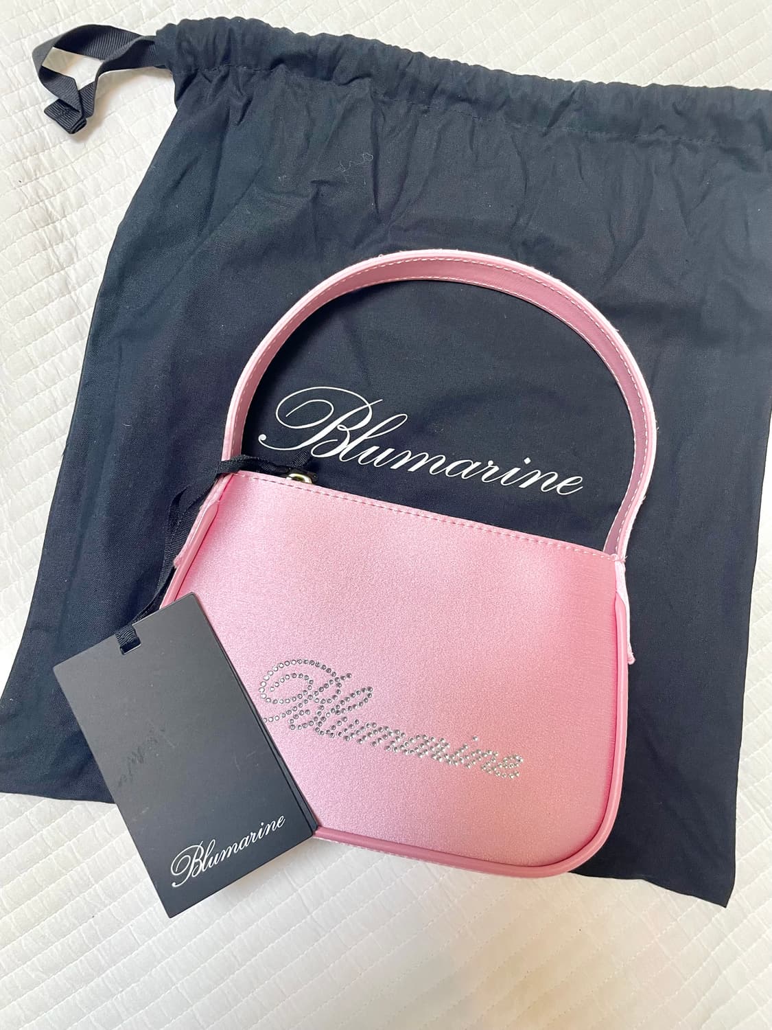 Blumarine 핑크 새틴 백 새상품 상품이미지6