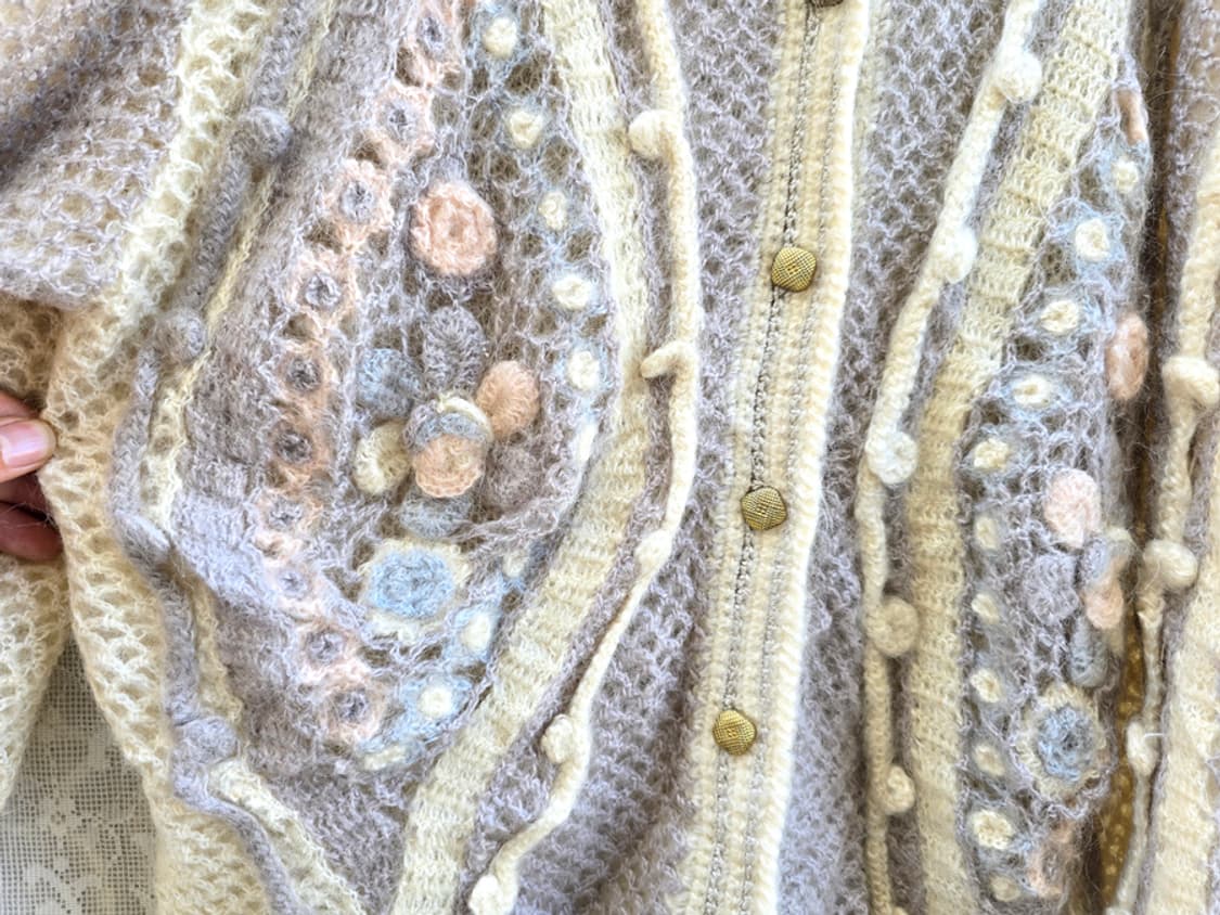 빈티지 모헤어 니트 가디건 상품이미지5