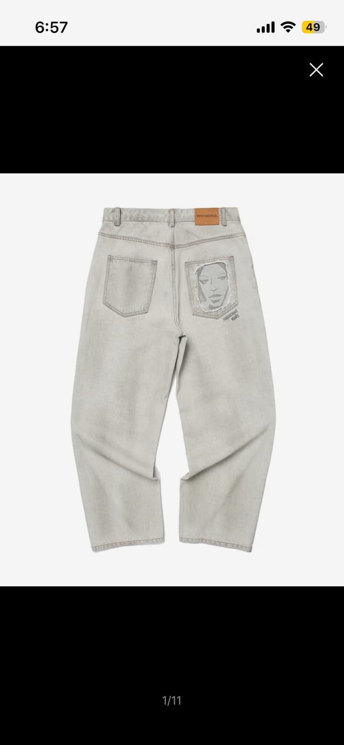 위캔더스 FACE DENIM PANTS s사이즈 상품이미지1