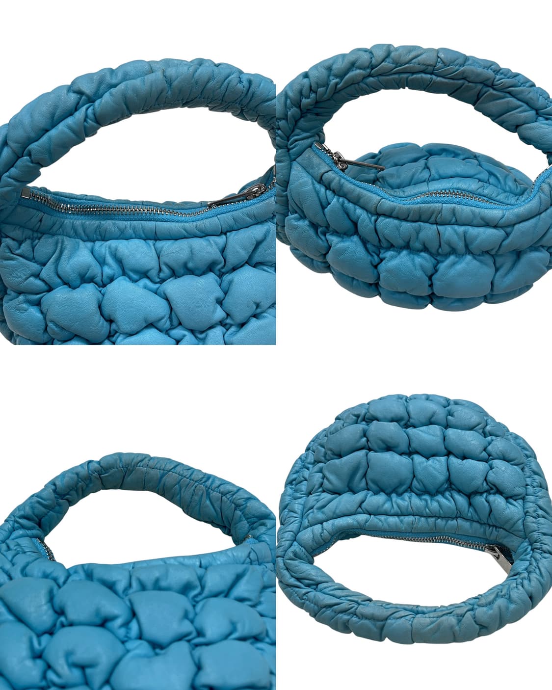 COS 코스 퀄티드 미니백 레더 터콰이즈 블루 가방 상품이미지7