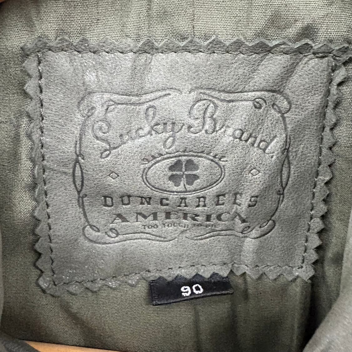 빈티지 스타일 가죽 자켓 짙은 녹색 남/S 상품이미지7