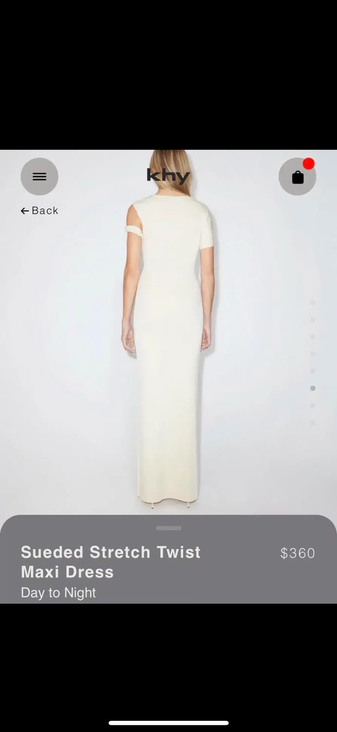 Khy카이 스웨이드 스트레치 트위스트 맥시 드레스 화이트 xs 상품이미지3