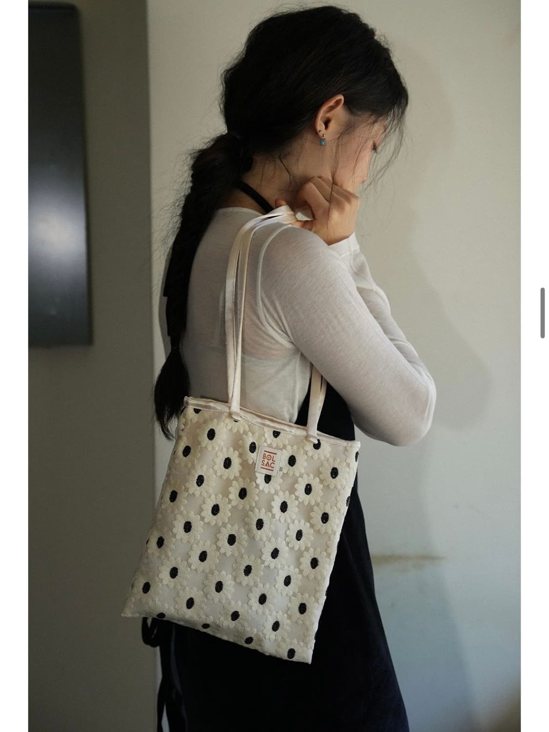 [볼삭] stroll bag _ white flower 상품이미지1