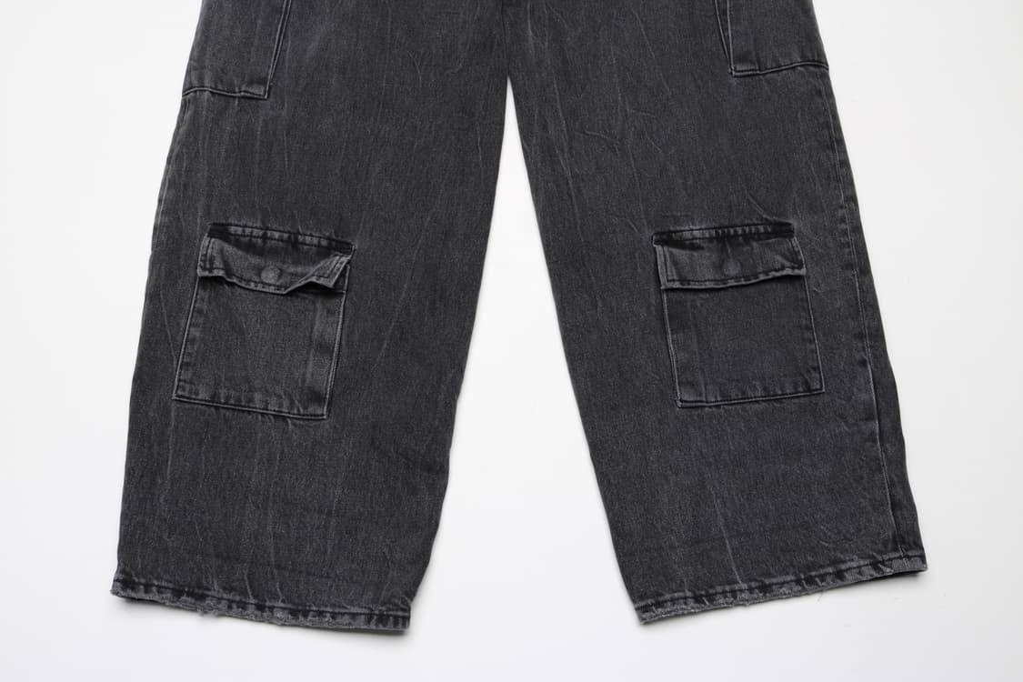 [여성 24~25인치] 하이쿠레 와이드 카고 데님팬츠 상품이미지7