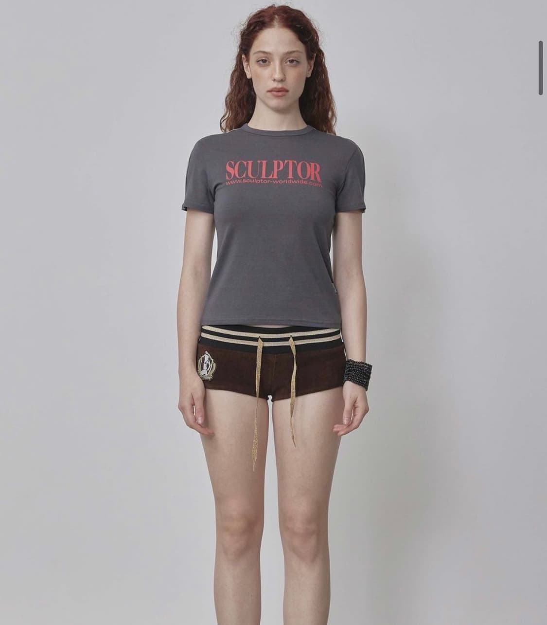 스컬프터 Classic Logo Piping Crop Top_Charco 상품이미지2