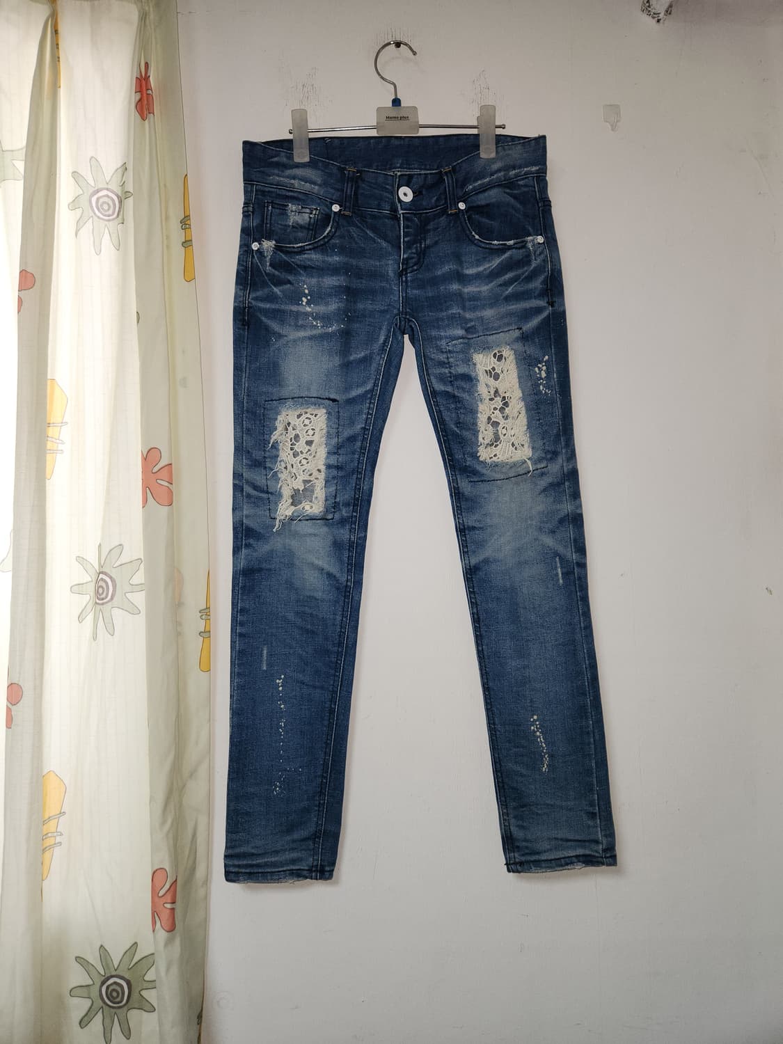 레이스 패치 데님 청바지 26 상품이미지1