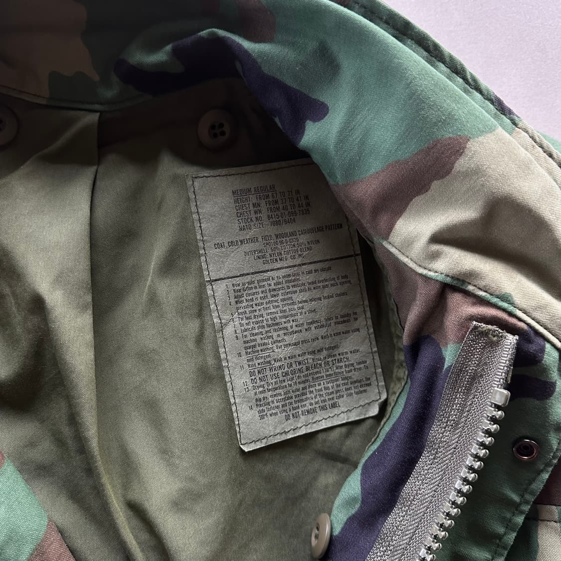 [M]US ARMY 미육군 우드랜드 M65 야상 필드 자켓 상품이미지10