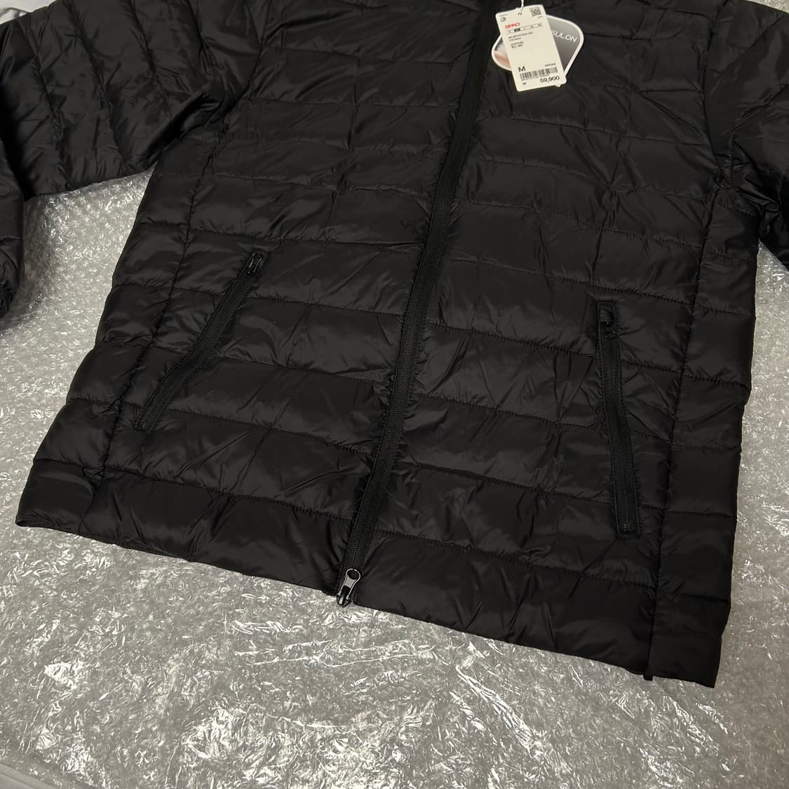 스파오 씬라이트 후드 재킷 경량패딩 블랙 M 상품이미지4