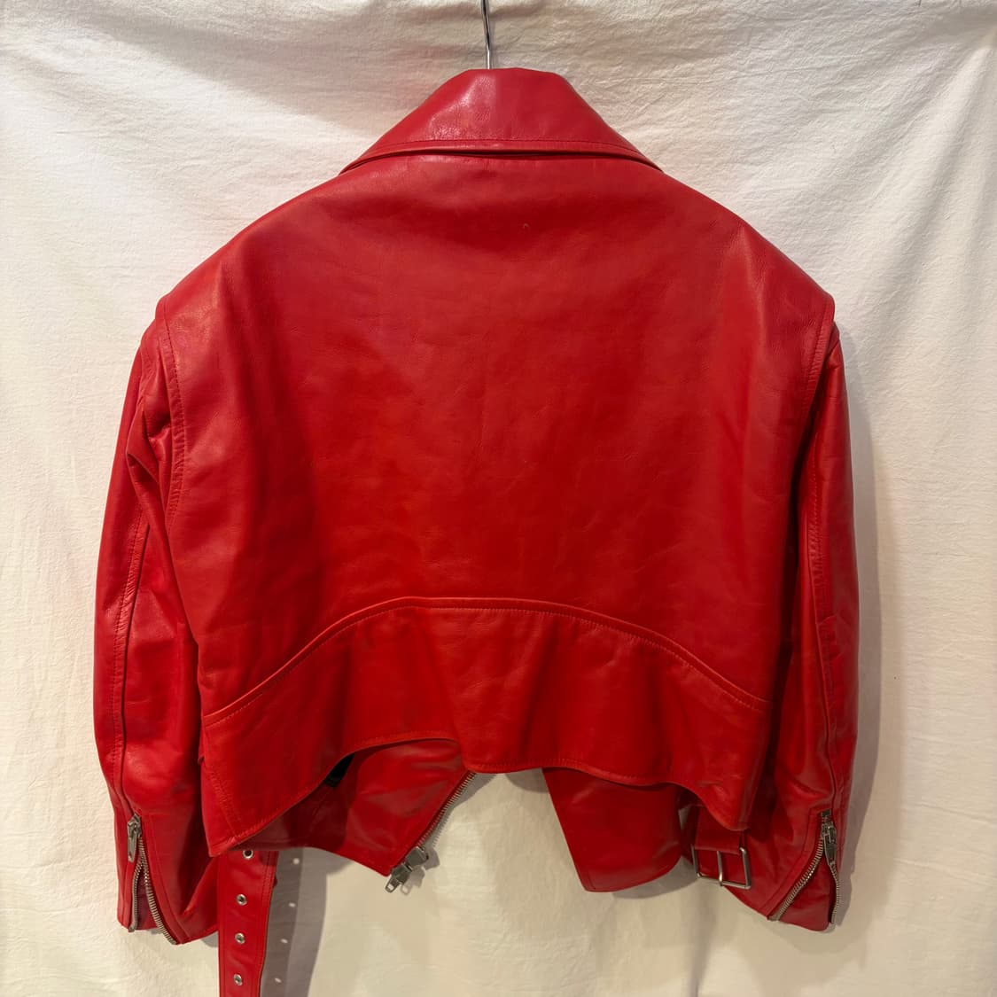 발렌시아가 레드 가죽 라이더 자켓 상품이미지7