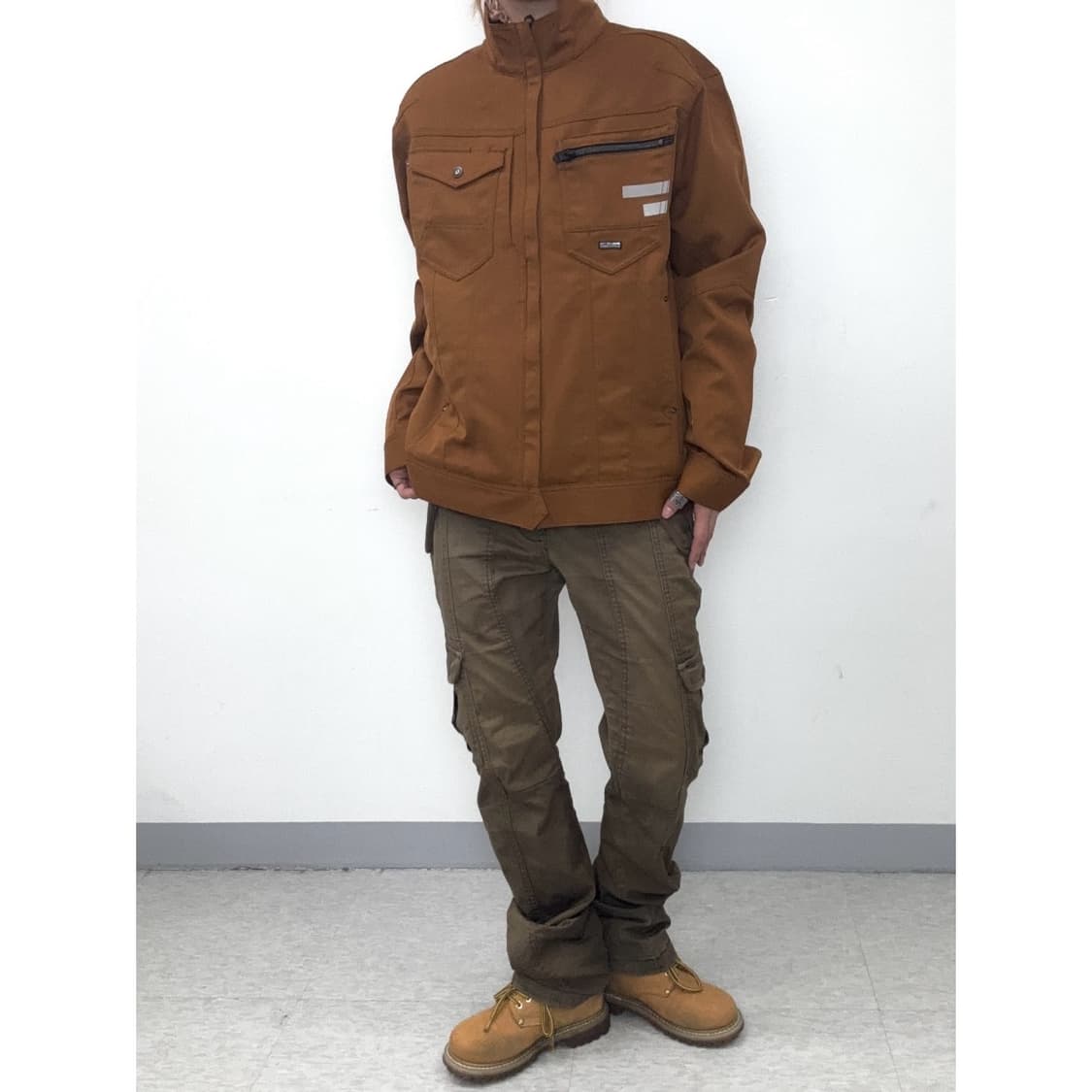 빈티지 브릭 브라운 유틸리티 자켓 블루종 상품이미지2