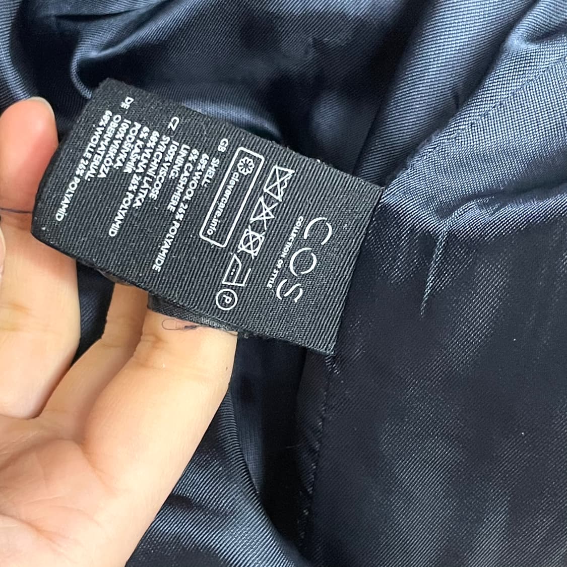 코스 네이비 울혼방 롱코트 남성S 상품이미지3