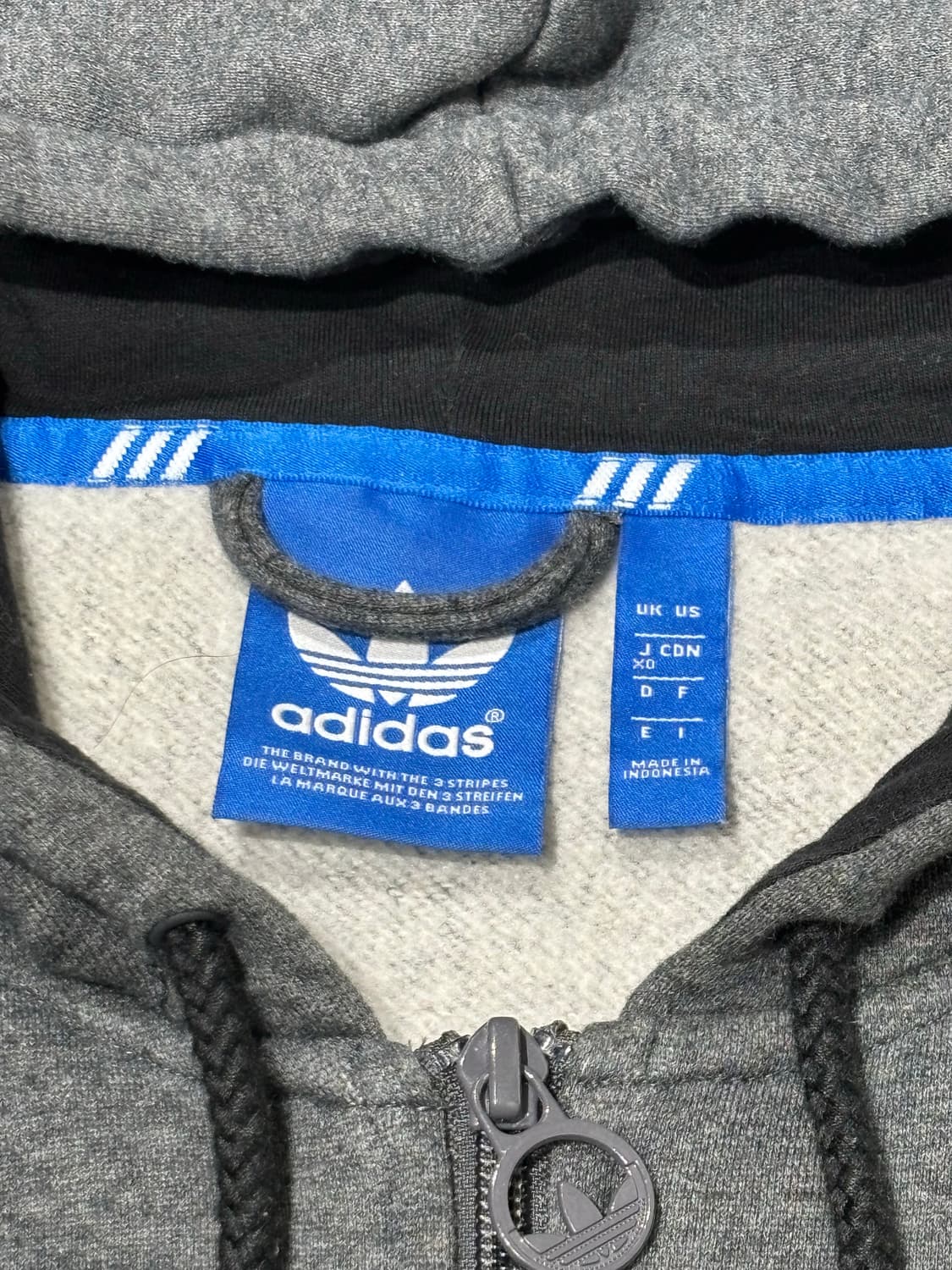 아디다스 그레이 삼선 후드집업 상품이미지5