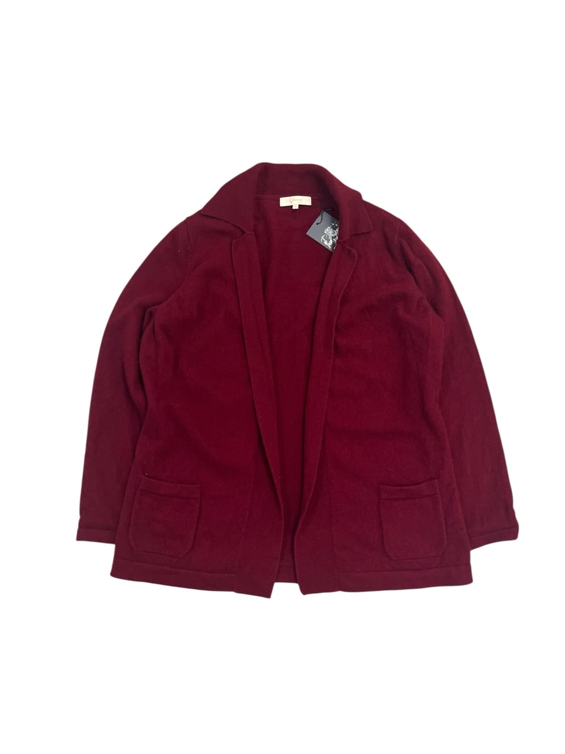 빈티지 캐시미어 오픈 가디건 버건디 M #csz3389 상품이미지3