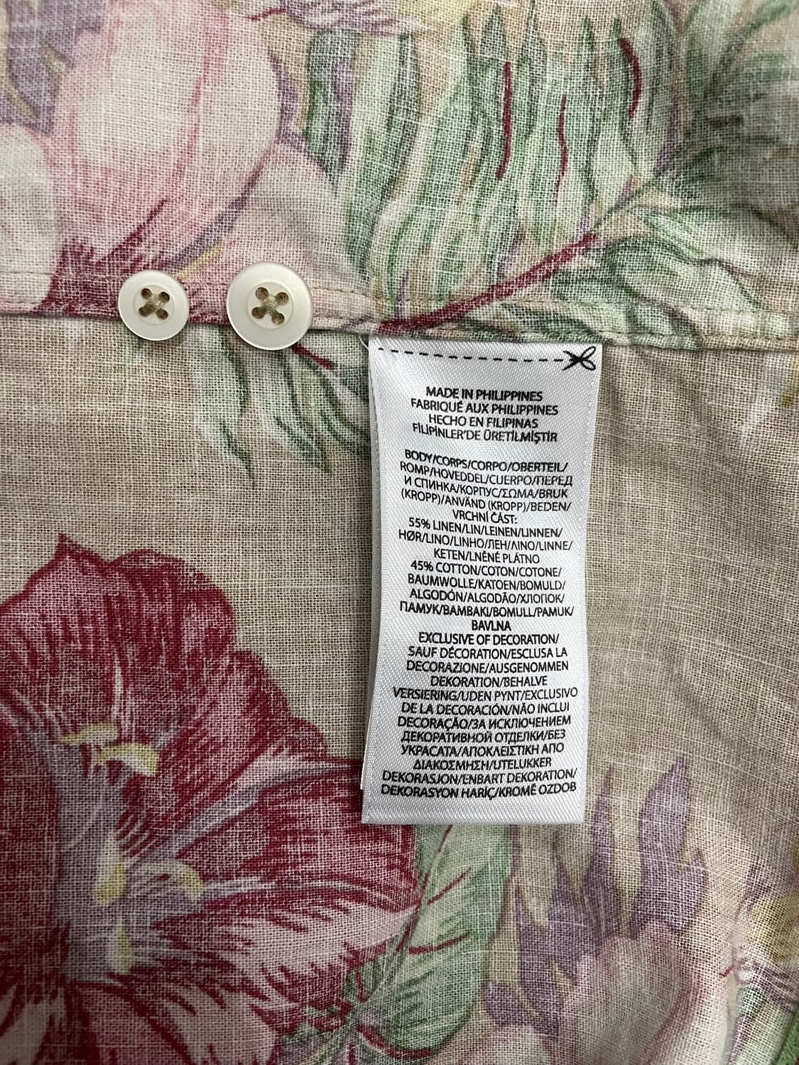 폴로 린넨 플로럴 하와이안 캠프 셔츠  상품이미지6