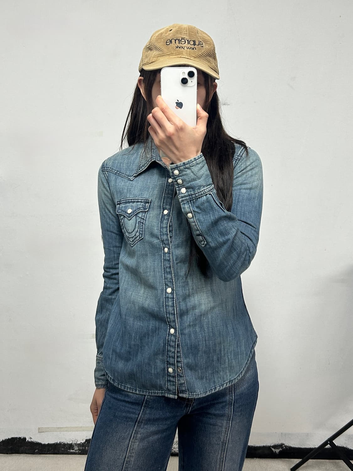 트루릴리전 웨스턴 투포켓 데님 셔츠 상품이미지1