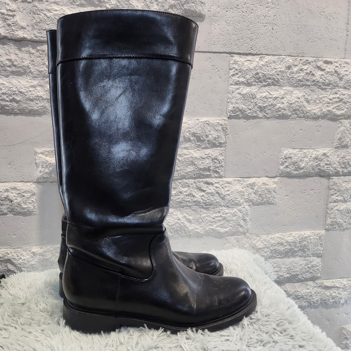 자라 ZARA 블랙 레더 롱부츠 | 미니멀 시크 정석핏 상품이미지3