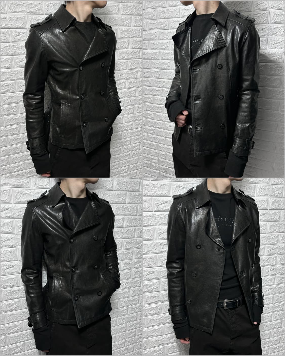 램스킨 레더 더블 코트 상품이미지1