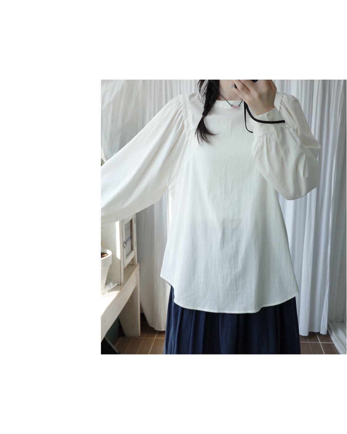 White pintuck blouse 상품이미지4