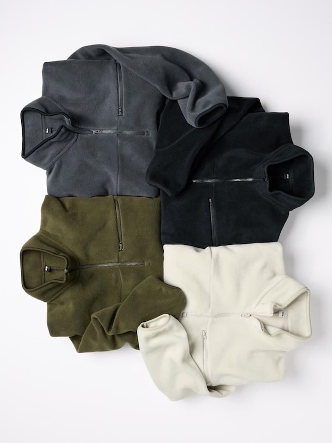 유니클로 신칠라 플리스 하프집업 다크 그레이 XL  상품이미지6