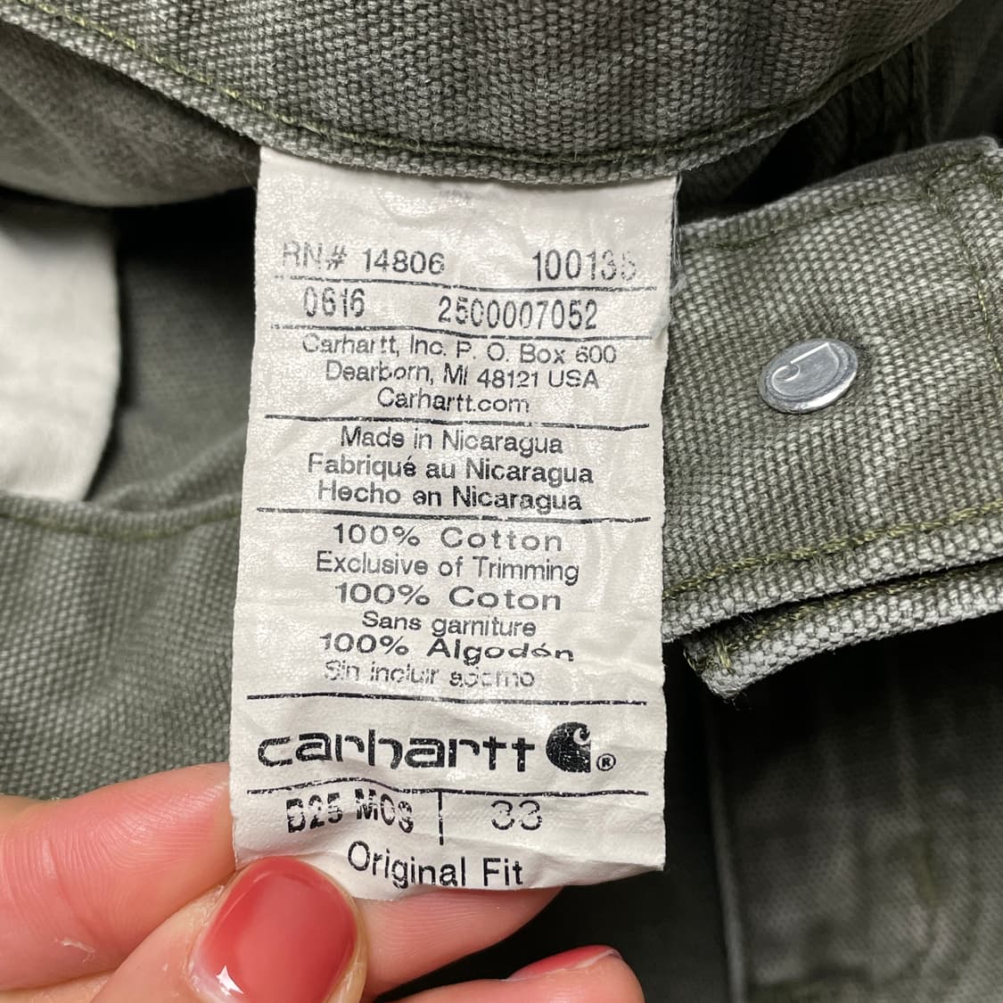 CARHARTT 칼하트 빈티지 카키 카펜터 쇼츠 상품이미지10