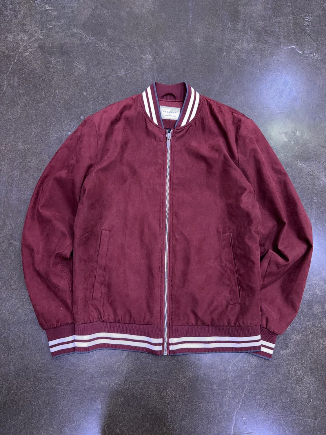 자라 버건디 스웨이드 블루종 자켓 점퍼 L 상품이미지1